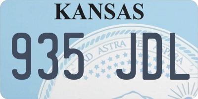 KS license plate 935JDL