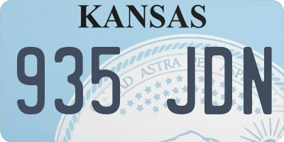KS license plate 935JDN
