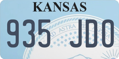 KS license plate 935JDO