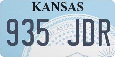 KS license plate 935JDR