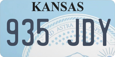 KS license plate 935JDY