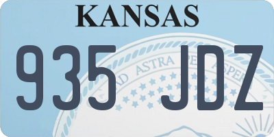 KS license plate 935JDZ