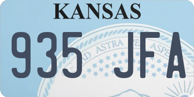 KS license plate 935JFA