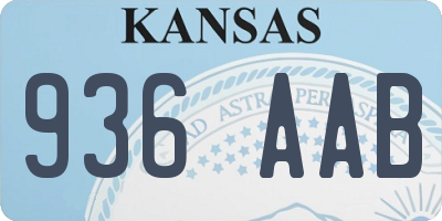 KS license plate 936AAB