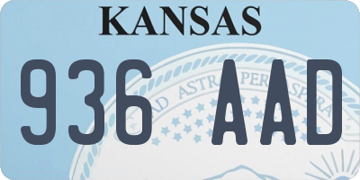 KS license plate 936AAD