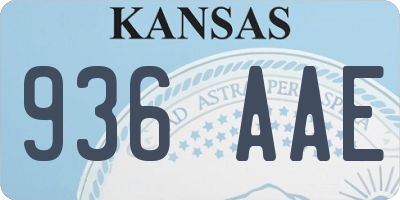 KS license plate 936AAE