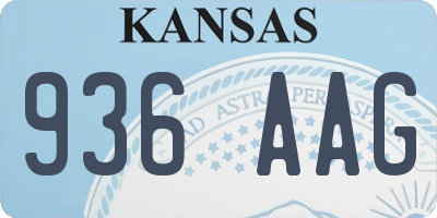 KS license plate 936AAG