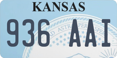 KS license plate 936AAI