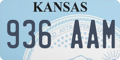 KS license plate 936AAM