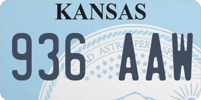 KS license plate 936AAW