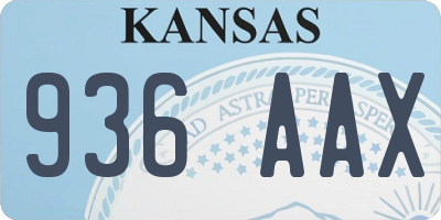 KS license plate 936AAX