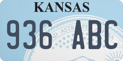 KS license plate 936ABC