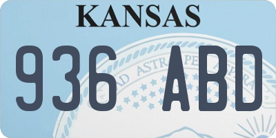 KS license plate 936ABD