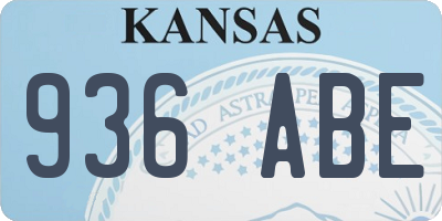 KS license plate 936ABE