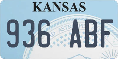 KS license plate 936ABF