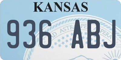 KS license plate 936ABJ
