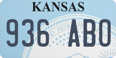 KS license plate 936ABO