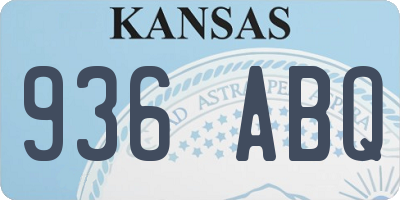 KS license plate 936ABQ