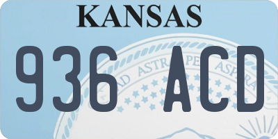 KS license plate 936ACD