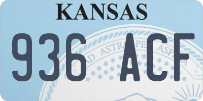 KS license plate 936ACF