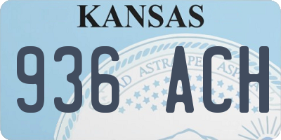 KS license plate 936ACH