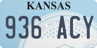 KS license plate 936ACY