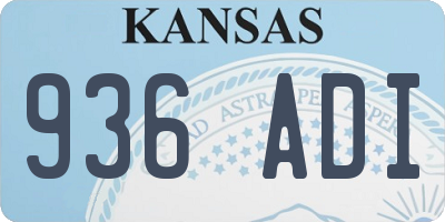 KS license plate 936ADI