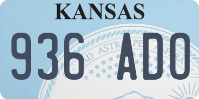 KS license plate 936ADO