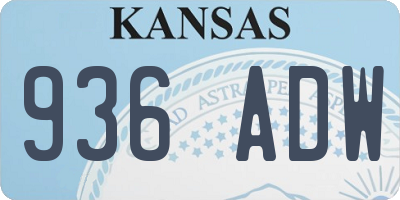 KS license plate 936ADW