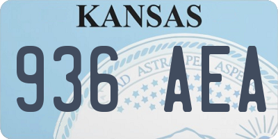 KS license plate 936AEA