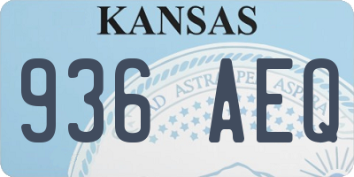 KS license plate 936AEQ