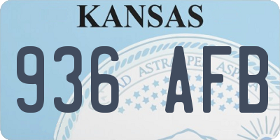 KS license plate 936AFB