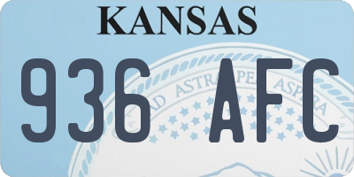 KS license plate 936AFC