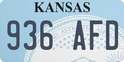KS license plate 936AFD