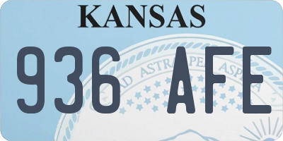 KS license plate 936AFE