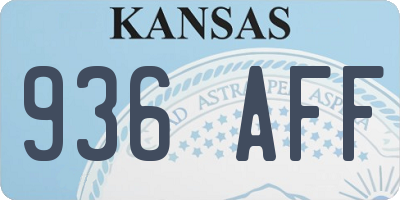 KS license plate 936AFF