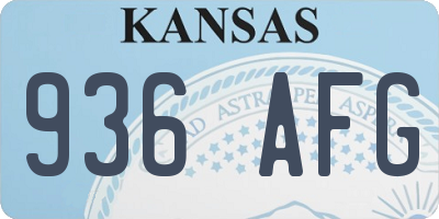 KS license plate 936AFG