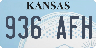 KS license plate 936AFH