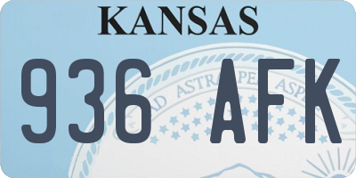 KS license plate 936AFK