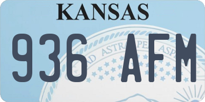 KS license plate 936AFM