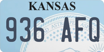 KS license plate 936AFQ