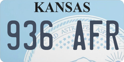 KS license plate 936AFR