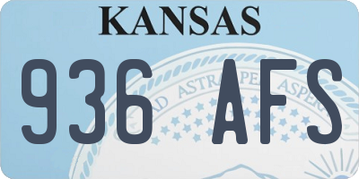 KS license plate 936AFS