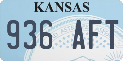 KS license plate 936AFT