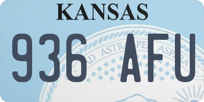 KS license plate 936AFU