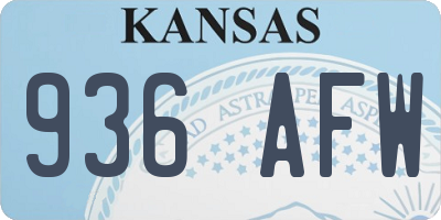 KS license plate 936AFW