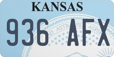 KS license plate 936AFX