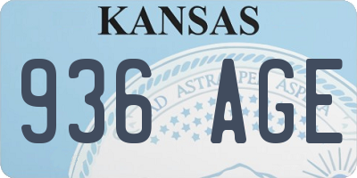 KS license plate 936AGE