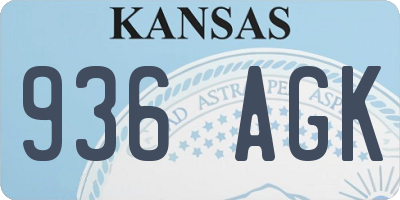 KS license plate 936AGK