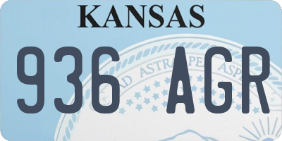 KS license plate 936AGR
